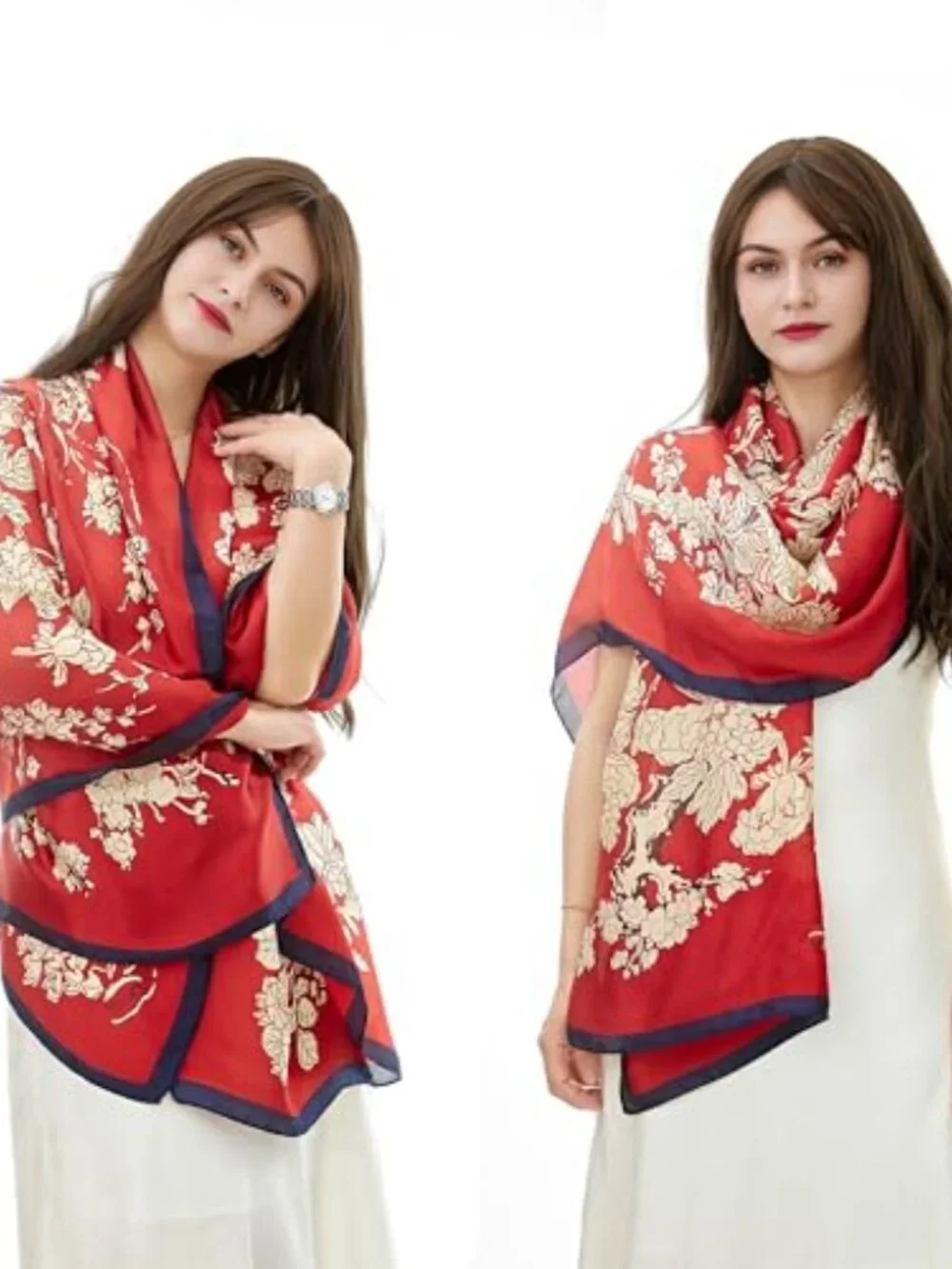 Large Silk Feel Satin Scarf Shawl Wrap for Women Lightweight Sun Protection